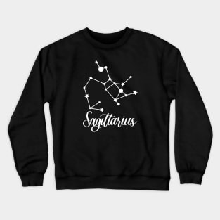 Sagittarius Zodiac Constellation in White Crewneck Sweatshirt